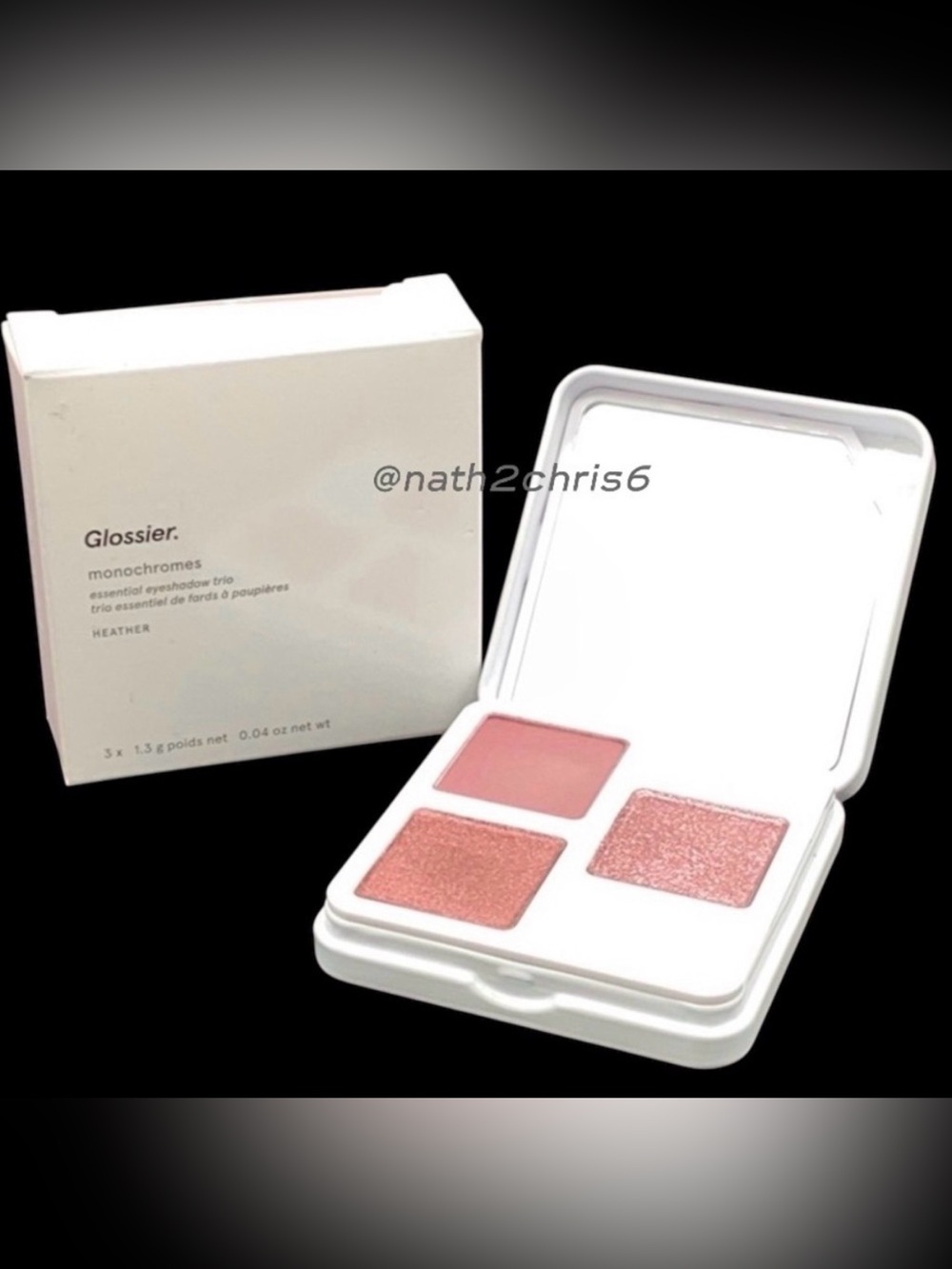 Glossier Monochromes Essential Eyeshadow Trio Palette in Heather NIB
